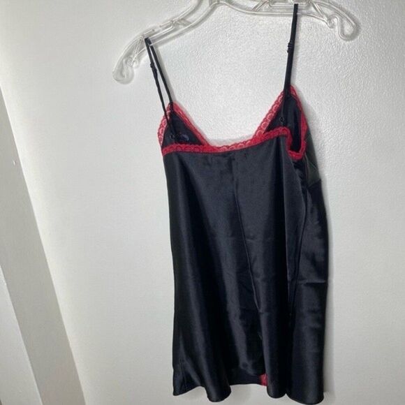 Vintage Victoria’s Secret Y2k 2000s Black Slip Dress Lingerie Embroidered floral - Picture 8 of 10